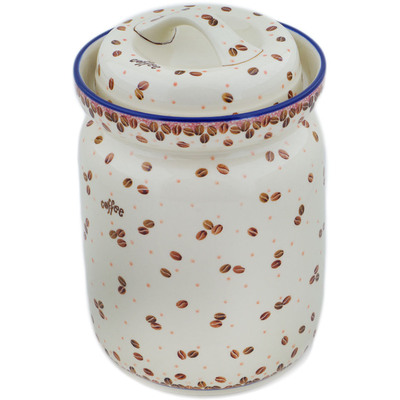 Polish Pottery Fermenting Crock with Water Seal Airlock Coffee Bean
