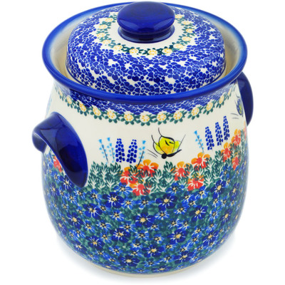Polish Pottery Fermenting Crock with Water Seal Airlock  Flutters In The Wind UNIKAT