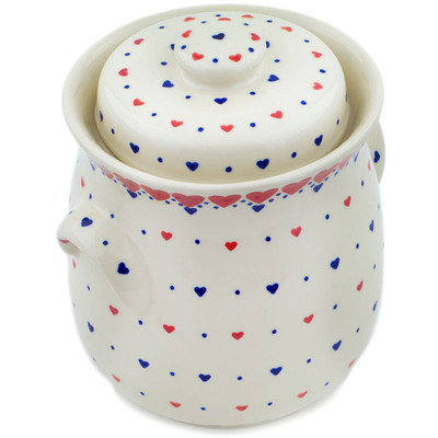 Polish Pottery Fermenting Crock with Water Seal Airlock  From The Heart