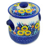 Polish Pottery Fermenting Crock with Water Seal Airlock  Sunflower UNIKAT