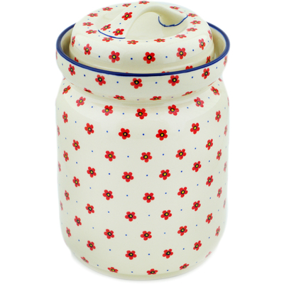 Polish Pottery Fermenting Crock with Water Seal Airlock Wildflower Burst