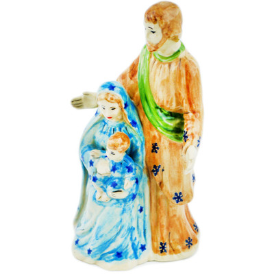 Polish Pottery Figurine Nativity Set 8&quot; Natural