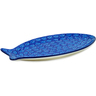 Polish Pottery Fish Shaped Platter 12&quot; Deep Into The Blue Sea
