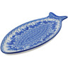 Polish Pottery Fish Shaped Platter 12&quot; Ocean Vibes UNIKAT