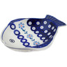Polish Pottery Fish Shaped Platter 7&quot; Peacock Forget-me-not