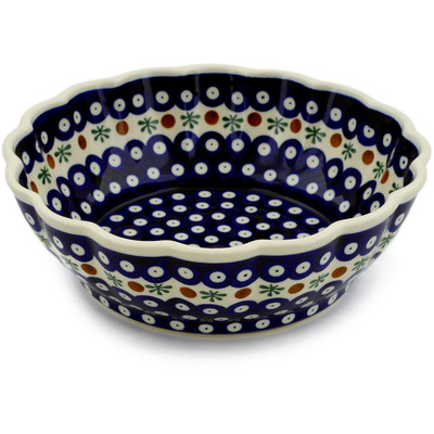 Polish Pottery Fluted Bowl 10&quot; Mosquito