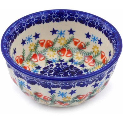Polish Pottery Fluted Bowl 5&quot; Wreath Of Bealls