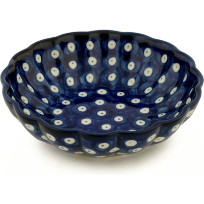 Polish Pottery Fluted Bowl 6-inch Blue Eyes