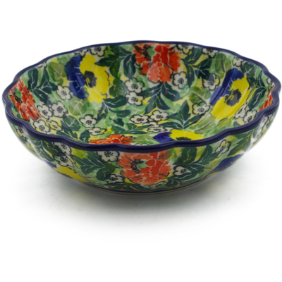 Polish Pottery Fluted Bowl 6-inch Breathtaking UNIKAT