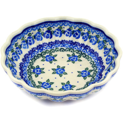 Polish Pottery Fluted Bowl 6-inch Cabbage Rose