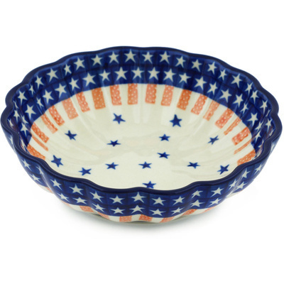 Polish Pottery Fluted Bowl 6-inch Classic Americana