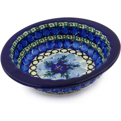 Polish Pottery Fluted Bowl 7&quot; Blue Delight UNIKAT