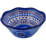 Polish Pottery Fluted Bowl 7&quot; Blue Heaven UNIKAT