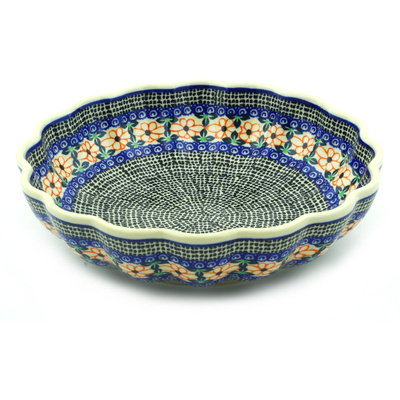 Polish Pottery Fluted Bowl 9&quot; French Country