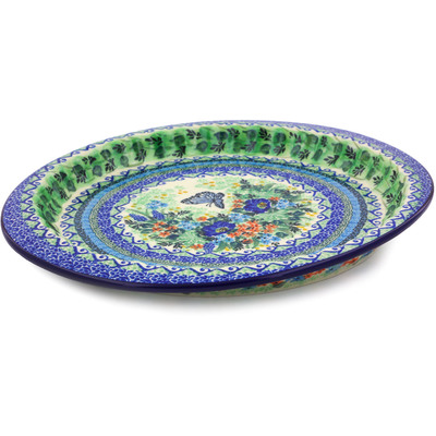 Polish Pottery Fluted Oval Platter 13&quot; Mariposa UNIKAT