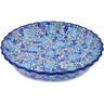 Polish Pottery Fluted Pie Dish 10&quot; Divine Blues UNIKAT