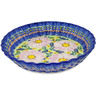 Polish Pottery Fluted Pie Dish 10&quot; Pink Delight