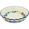 Polish Pottery Fluted Pie Dish 10&quot; Polish Country