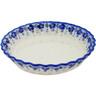 Polish Pottery Fluted Pie Dish 10&quot; The Floral Wish