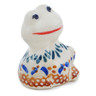 Polish Pottery Frog Figurine 2&quot; Blue Cress