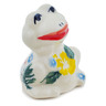 Polish Pottery Frog Figurine 2&quot; Tropical Florals