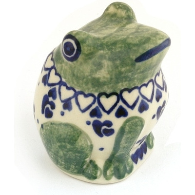 Polish Pottery Frog Figurine 3&quot; Polka Dot