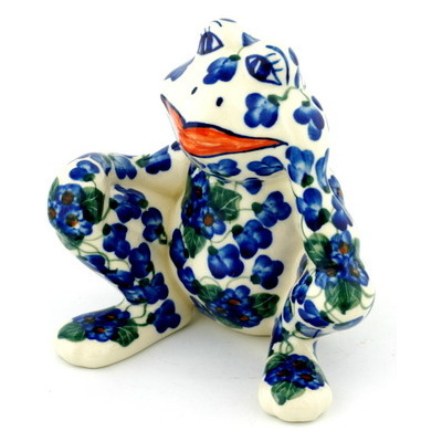 Polish Pottery Frog Figurine 5&quot;