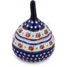 Polish Pottery Garlic and Onion Jar 9&quot; Country Apple Peacock