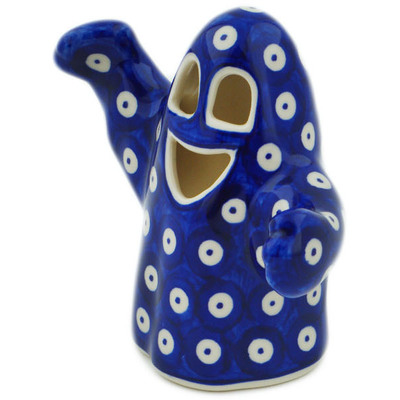 Polish Pottery Ghost Figurine 5&quot; Lovely Blue Eyes