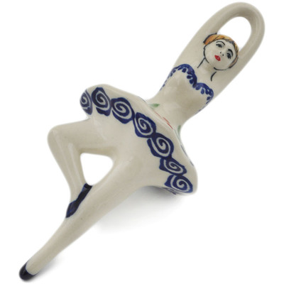 Polish Pottery Girl Ornament 7&quot; Wave Of Flowers