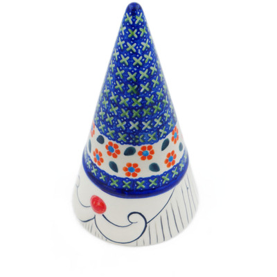 Polish Pottery Gnome Figurine 3&quot; Daisy Stitches