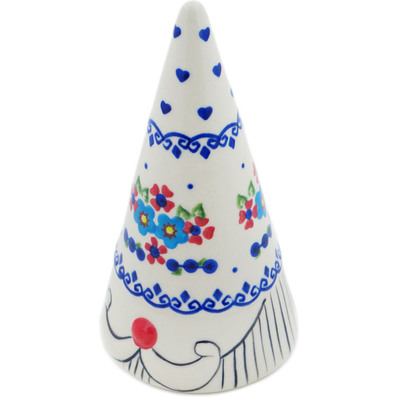 Polish Pottery Gnome Figurine 3&quot; Hearts And Flowers