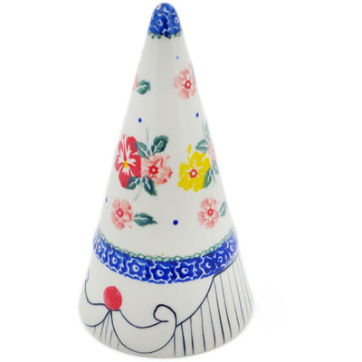 Polish Pottery Gnome Figurine 3&quot; Hibiscus Splendor