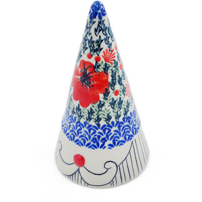 Polish Pottery Gnome Figurine 3&quot; Lone Poppy