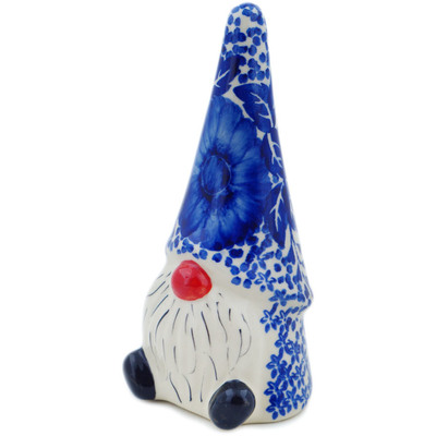 Polish Pottery Gnome Figurine 7&quot; Cobalt Fantasy