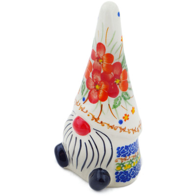 Polish Pottery Gnome Figurine 7&quot; Vermilion Clusters