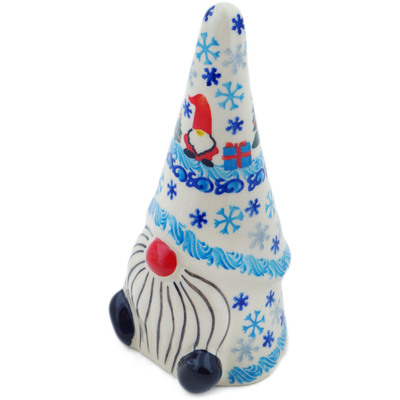 Polish Pottery Gnome Figurine 7&quot; Winter Gnome