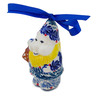 Polish Pottery Gnome Ornament 4&quot; Currant Wreath UNIKAT