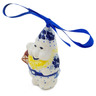 Polish Pottery Gnome Ornament 4&quot; December&#039;s Blooms UNIKAT