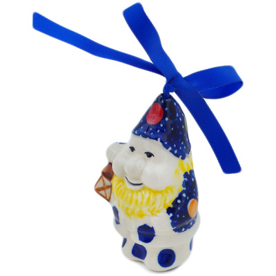 Polish Pottery Gnome Ornament 4&quot; Lights In The Sky
