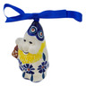 Polish Pottery Gnome Ornament 4&quot; Peacock