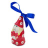 Polish Pottery Gnome Ornament 4&quot; Red Eyes UNIKAT