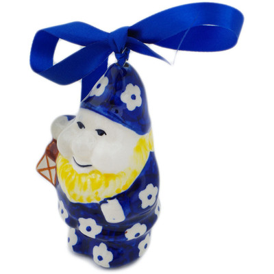 Polish Pottery Gnome Ornament 4&quot; Simple Daisy