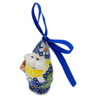 Polish Pottery Gnome Ornament 4&quot; Vivid Garden UNIKAT