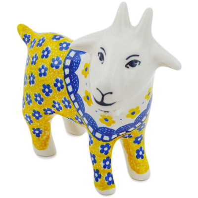 Polish Pottery Goat Figurine 6&quot; Sunshine