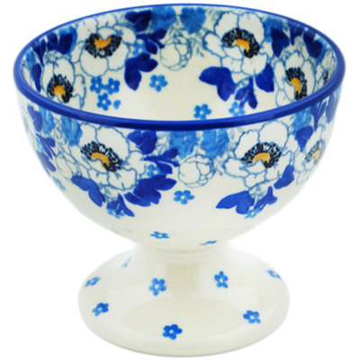 Polish Pottery Goblet 8 oz Blue Spring