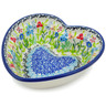 Polish Pottery Heart Shaped Bowl 6&quot; Spring Essence UNIKAT