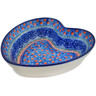 Polish Pottery Heart Shaped Bowl 8&quot; Midnight Tango UNIKAT