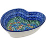 Polish Pottery Heart Shaped Bowl 8&quot; Profusion UNIKAT