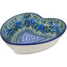 Polish Pottery Heart Shaped Bowl 8&quot; Wild Diamonds UNIKAT